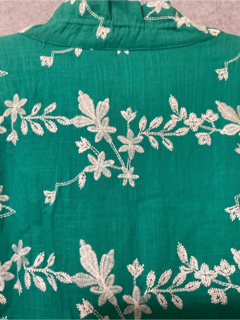 Soft Surroundings Women Green Floral Button-Front Blouse SZ L - Picture 12 of 13